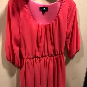 Pink cinched waist mini dress